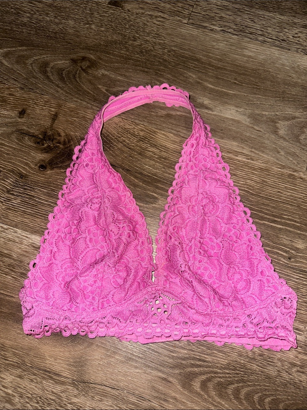 Pink Lace Halter Bralette - Women’s Intimates
